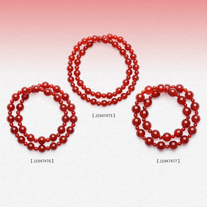 Red Agate Multi-Layer Bracelet for Women, New Chinese Style Lucky Beaded Bracelet, Ideal Gift