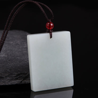 White Hetian Jade Pendant, Fine Carved Pixiu & Guanyin Pendant, Greasy Glossy High White Jade