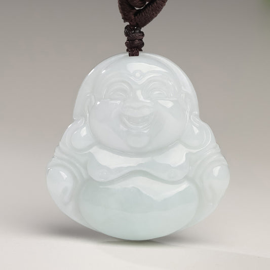 Unisex Jadeite Guanyin & Buddha Pendant