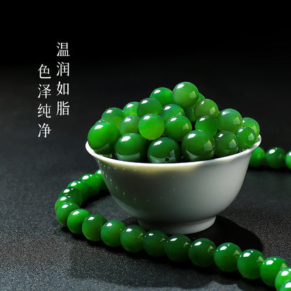 High-quality Spot-free Hetian Jasper Round Beads, DIY Loose Beads