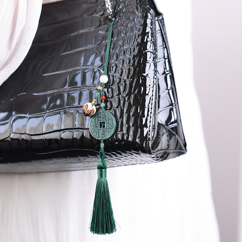 Blue Water Jadeite Mountain Ghost Coin Pendant, Multi-style for Phone/Bag/Car Hanging