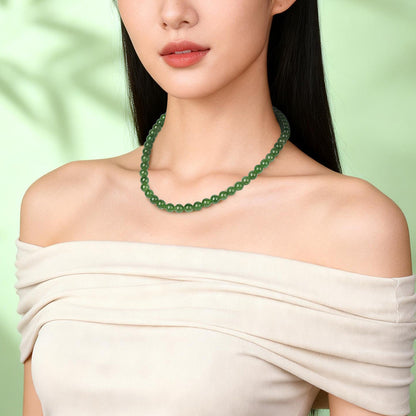 Luxury Collection Grade Hetian Jasper Necklace, No Black Spots, High-oil Apple Green & Bright Green Clavicle Chain