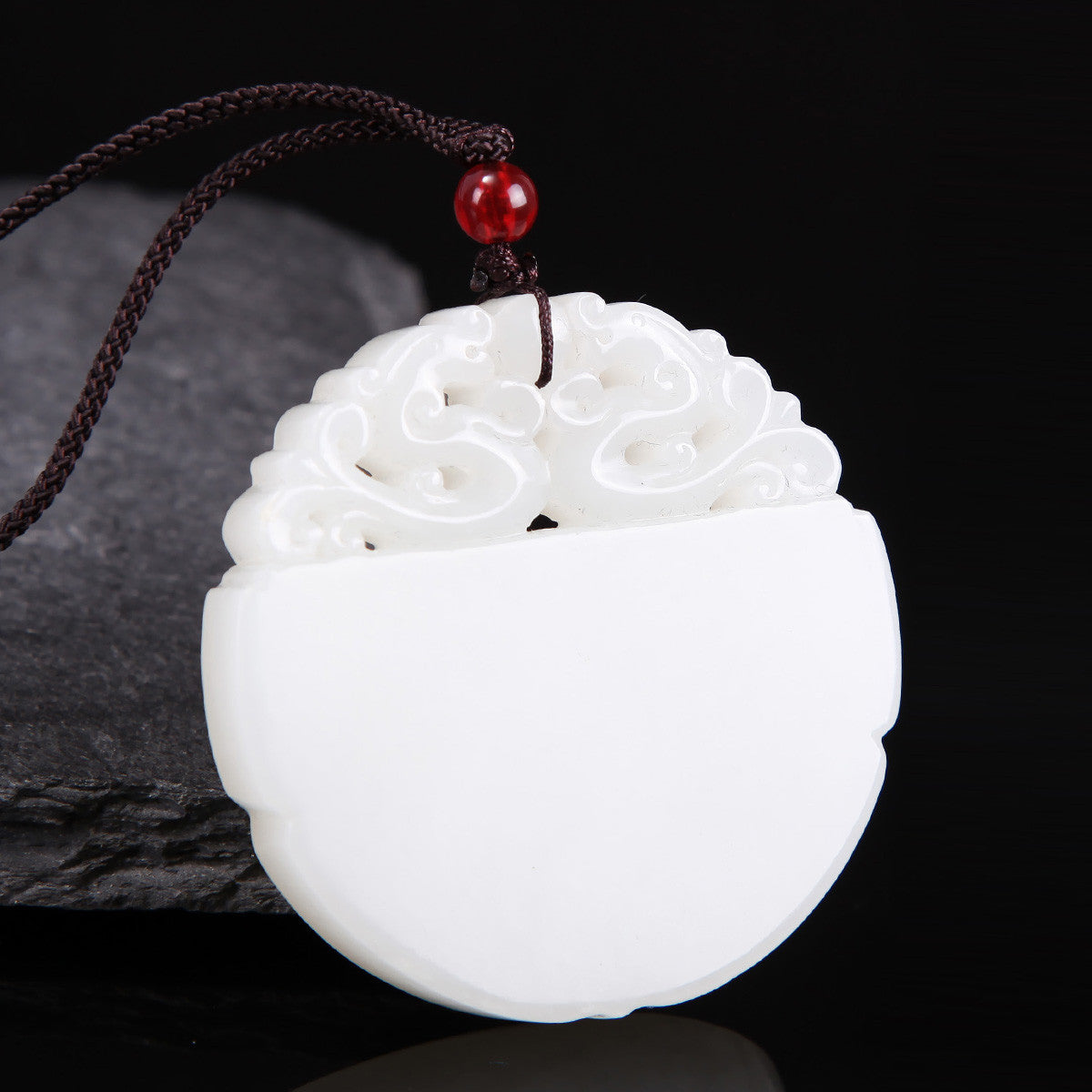 White Hetian Jade Pendant, Fine Carved Pixiu & Guanyin Pendant, Greasy Glossy High White Jade
