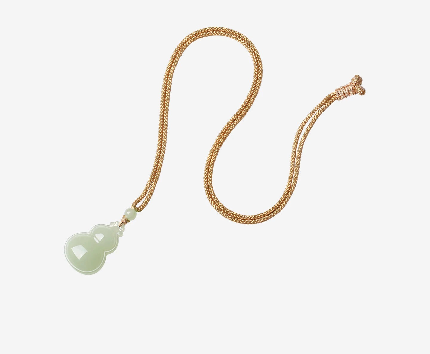 Hetian Jade Pendant for Women, Green Jade Gourd Necklace with Braided Cord, Collectible with Certificate, New Year Gift for Girlfriend