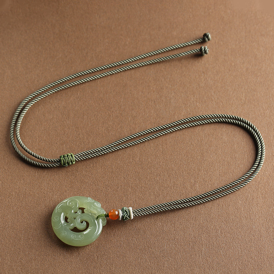 Chinese Zodiac Dragon Hetian Jade Pendant, Matching Couple Charm for Men & Women with Certificate
