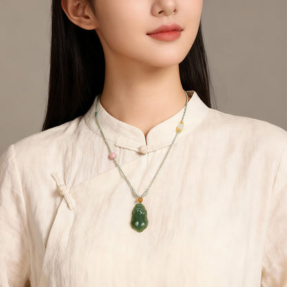 Prosperous Fortune | Hetian Jade Lake-Green Pixiu Pendant, Unisex Auspicious Beast Jade Charm
