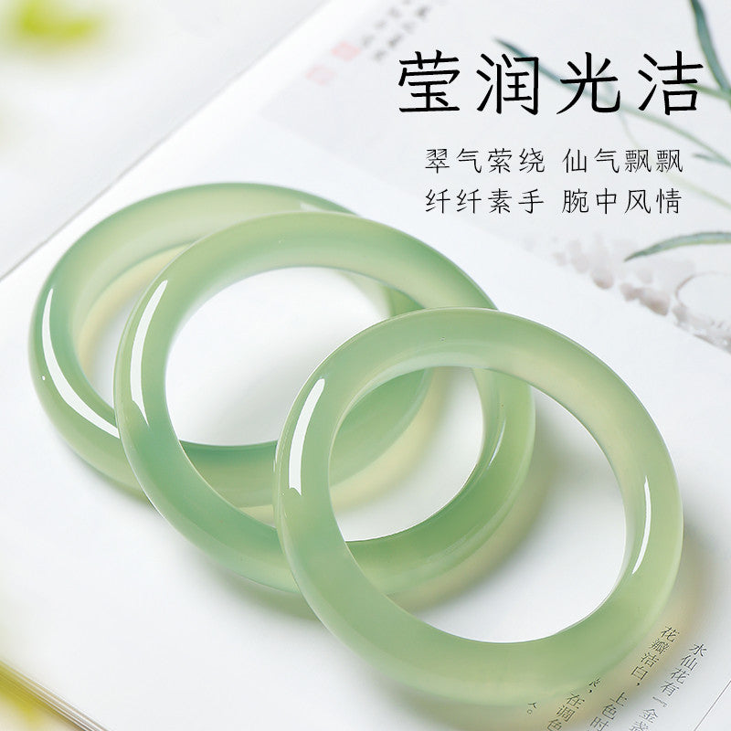 High Ice Pale Cyan Clear Water Jade Bangle, Xiuyu Bracelet, Gift for Mom & Girlfriend