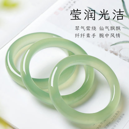 High Ice Pale Cyan Clear Water Jade Bangle, Xiuyu Bracelet, Gift for Mom & Girlfriend