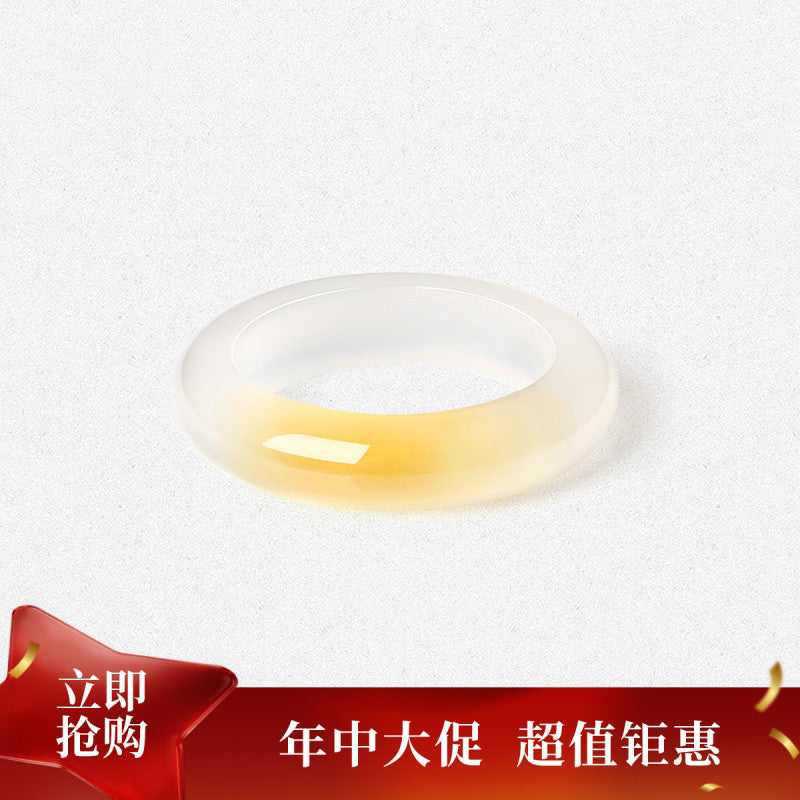 Hetian Jade Ring for Women, Green & Celadon Jade Finger Ring, Waxy Icy Type Jadeite Peace Band, Birthday Gift for Girlfriend