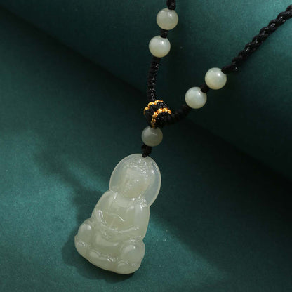 [Peace & Joy] Hetian Jade Buddha Pendant, New Chinese Style Elegant Jade Charm, Festival Gift