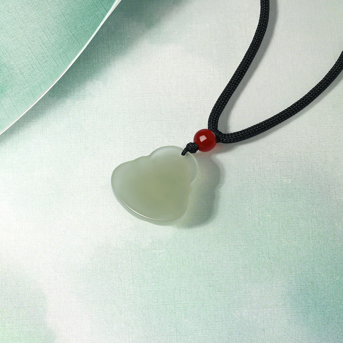 Moist Green Hetian Jade Smiling Buddha Pendant, Unisex Buddha Jade Necklace