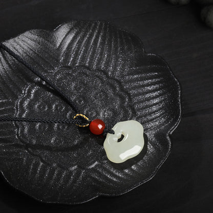 Ruyi Peace Lock Necklace, Classic Ethnic Style, Minimalist Luxury Pendant for Girlfriend