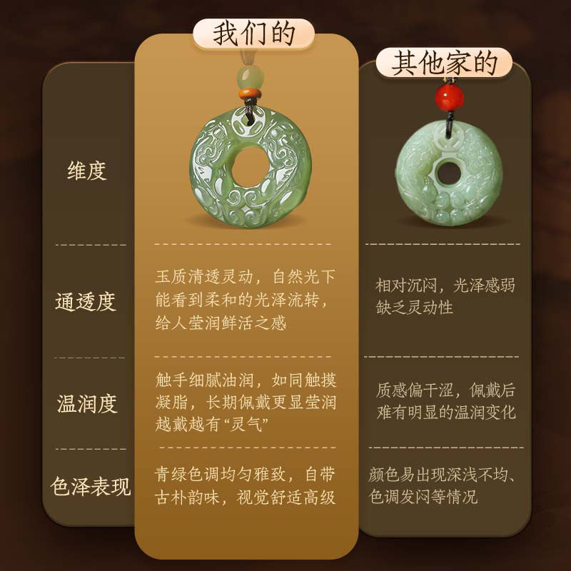 Unisex Double-sided Carved Hetian Jade Pixiu Safety Buckle Pendant, Festival Gift
