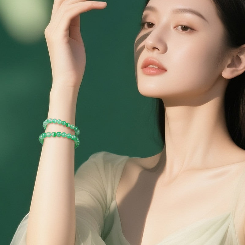 High-quality African Jade Bracelet, Floating Pattern Lucky Loop, Simple Jade Bangle, Festival Gift