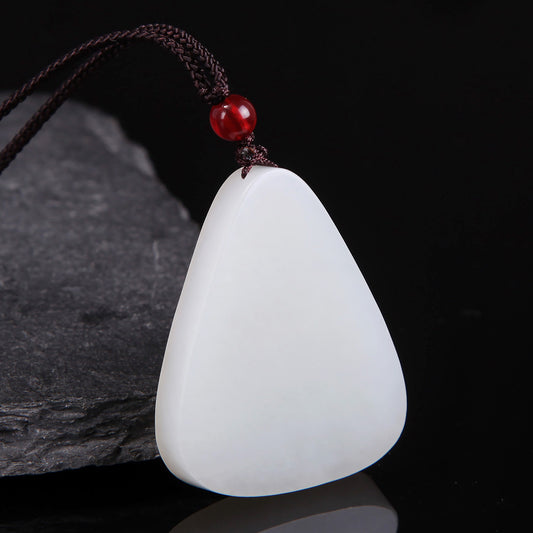 White Hetian Jade Pendant, Fine Carved Pixiu & Guanyin Pendant, Greasy Glossy High White Jade