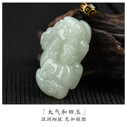 Hetian Jade Pixiu Pendant, Auspicious Pixiu Jade Charm & Plaque, With Certificate & Collectible Value