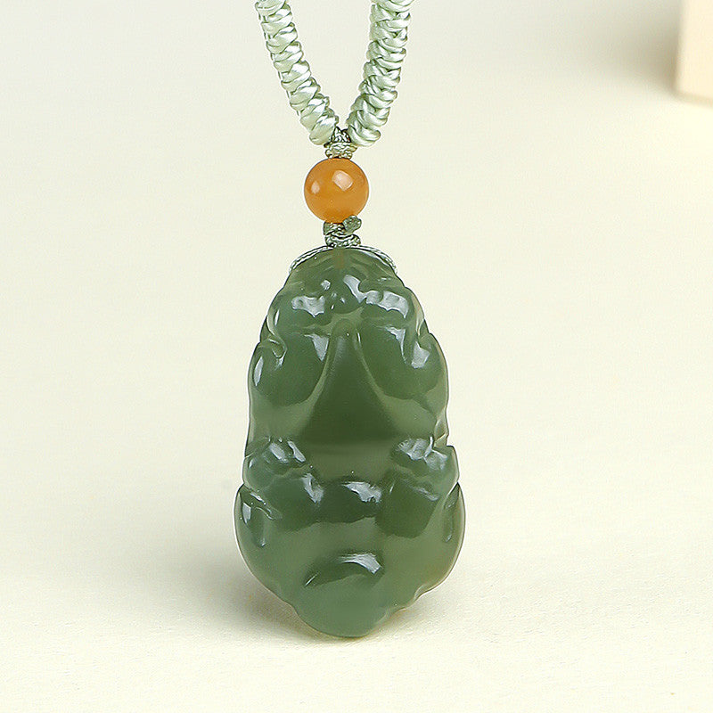 Prosperous Fortune | Hetian Jade Lake-Green Pixiu Pendant, Unisex Auspicious Beast Jade Charm