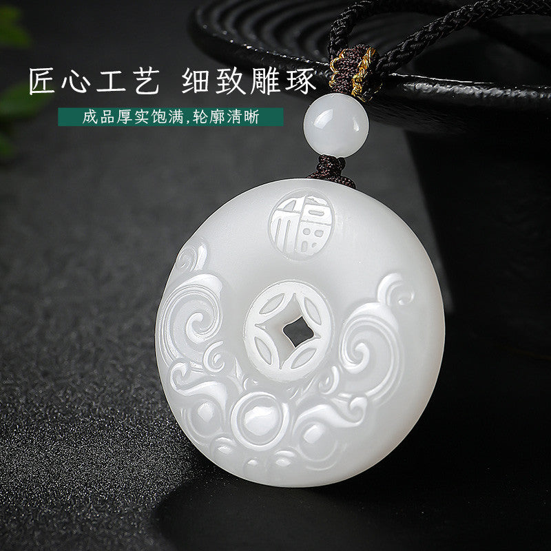 Hetian Jade Pixiu Fortune Plaque & Safety Buckle Pendant, Unisex Jade Charm for Peace & Joy, Holiday Gift with Certificate & Collectible Value