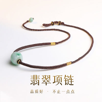 Burmese Jadeite DIY Bracelet, Barrel Bead Lucky Tube Bead Bracelet & Necklace, Unisex Holiday Gift