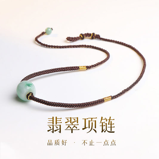 Burmese Jadeite DIY Bracelet, Barrel Bead Lucky Tube Bead Bracelet & Necklace, Unisex Holiday Gift