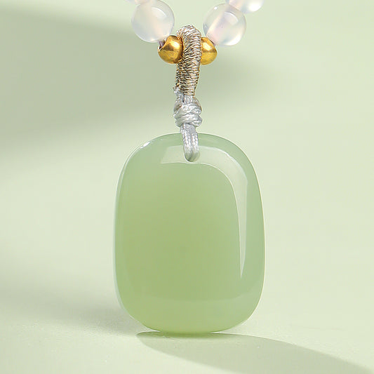 Hetian Jade Plain Pendant, Unisex & Couple Style Peace Jade Charm