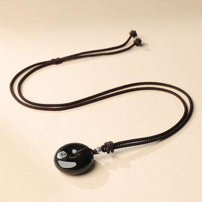 Oily Hetian Dark Green Jade Safety Buckle Pendant, Unisex Peace Jade Charm