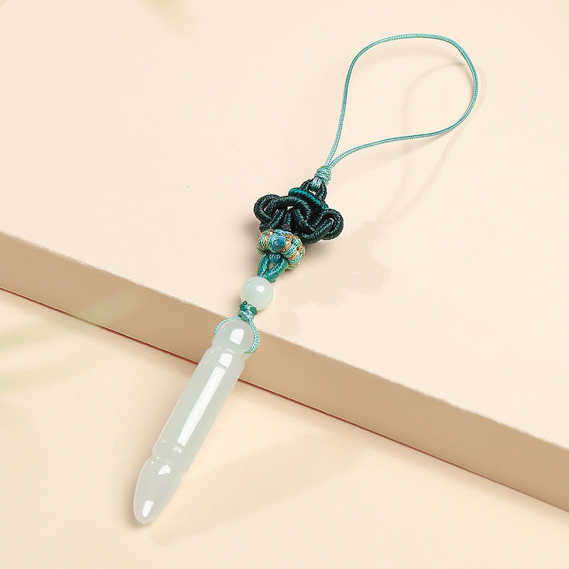 Top Exam Rank｜Grade A Myanmar Jadeite Wenchang Pen Pendant, Unisex Phone & Bag Charm