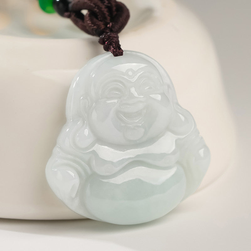 Unisex Jadeite Guanyin & Buddha Pendant