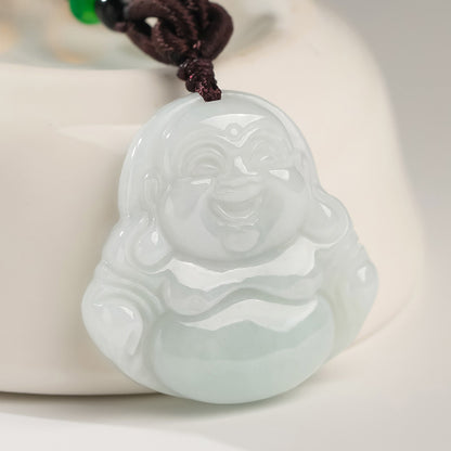 Unisex Jadeite Guanyin & Buddha Pendant