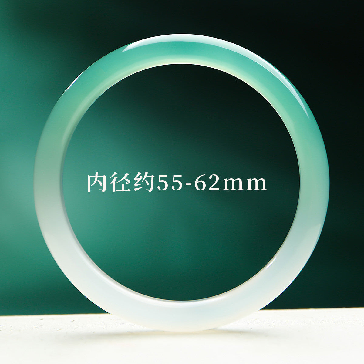 Mountain Scenery Chalcedony Bangle, Half-Mountain Half-Water Gradient Icy Transparent Jade Bracelet