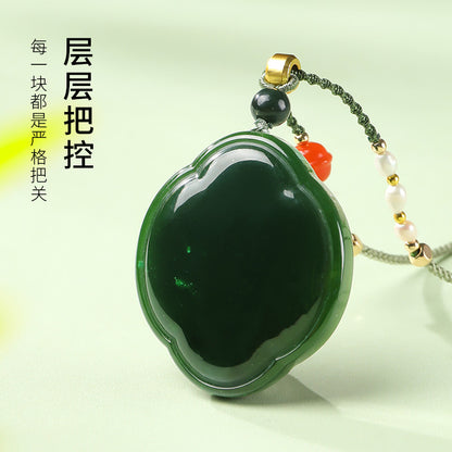 New Chinese Style Hetian Jasper Plain Peace Pendant, Festival Gift