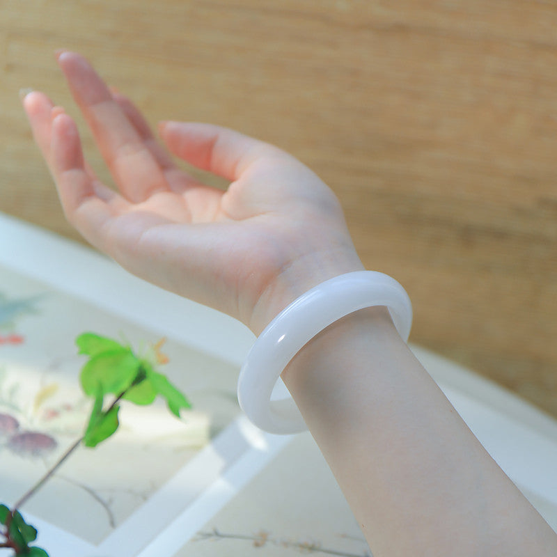 Moist Translucent Golden Silk Jade Bangle, Natural Quartzite Jade Bracelet for Women