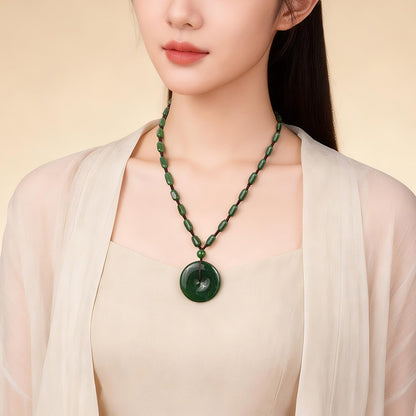 Peace & Smooth｜Spinach Green Hetian Jasper Safety Buckle Pendant Unisex Jade Charm