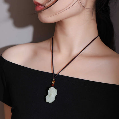 Couple Style Hetian Jade Pixiu Pendant, Auspicious Mythical Beast Charm