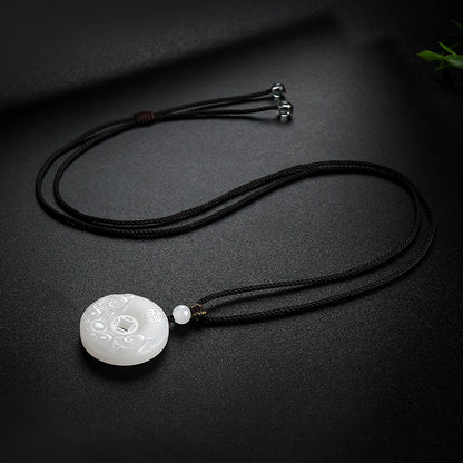 Hetian Jade Pixiu Fortune Plaque & Safety Buckle Pendant, Unisex Jade Charm for Peace & Joy, Holiday Gift with Certificate & Collectible Value