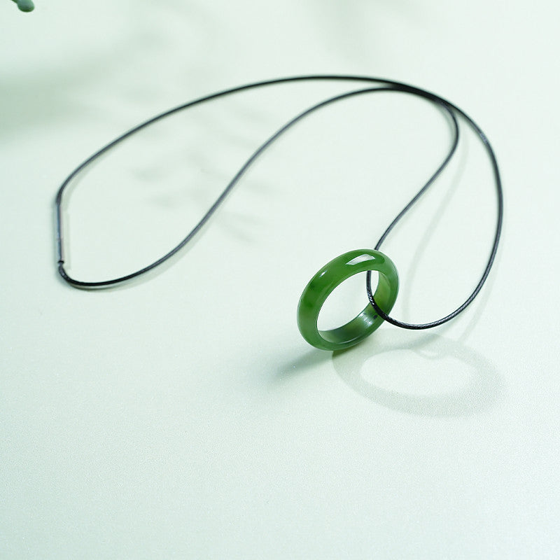 Dual-use Hetian Jasper Ring & Pendant, Stylish 2-in-1 Jade Jewelry