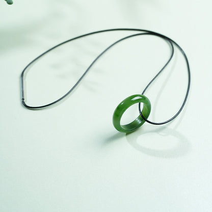 Dual-use Hetian Jasper Ring & Pendant, Stylish 2-in-1 Jade Jewelry