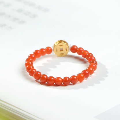 DIY Multi-gem Ring, Small Seed Beads with Jasper, White Jade, Jadeite, Turquoise, Agate, Cinnabar Fashion Adjustable Ring Jewelry