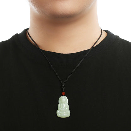 Hetian Jade Vase Guanyin Pendant, Exquisite Natural Jade Charm, With Certificate & Collectible Value