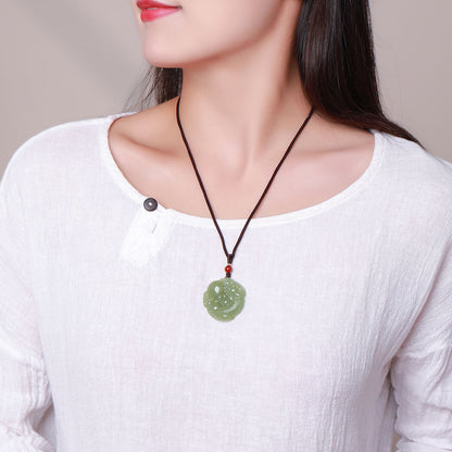 Pale Green Hetian Jade Double-Sided Carved Pixiu Pendant, Unisex Auspicious Beast Jade Charm, With Certificate & Collectible Value