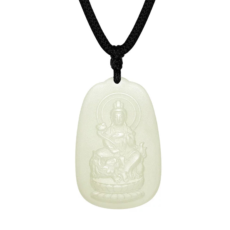 Natural Hetian Jade Patron Saint Pendant, Eight Guardian Deities & Guanyin Jade Pendant, Unisex Protective Jade Charm, Authentic with Appraisal Certificate, Collectible Traditional Jewelry
