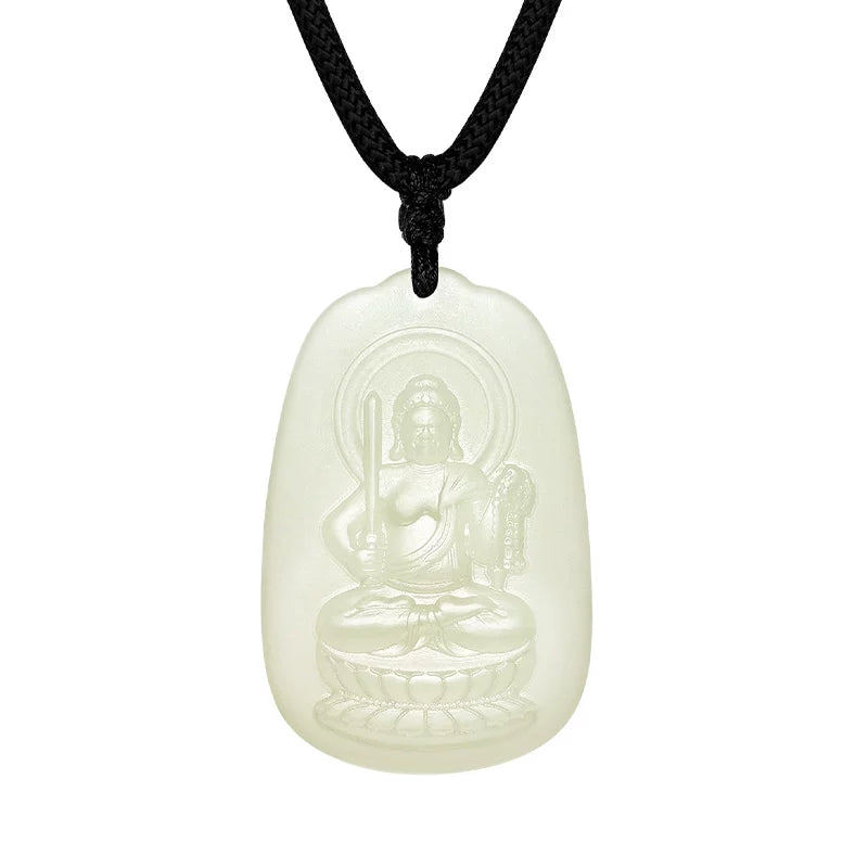Natural Hetian Jade Patron Saint Pendant, Eight Guardian Deities & Guanyin Jade Pendant, Unisex Protective Jade Charm, Authentic with Appraisal Certificate, Collectible Traditional Jewelry
