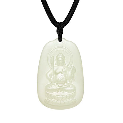 Natural Hetian Jade Patron Saint Pendant, Eight Guardian Deities & Guanyin Jade Pendant, Unisex Protective Jade Charm, Authentic with Appraisal Certificate, Collectible Traditional Jewelry