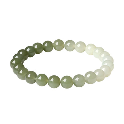 Natural Hetian Jade Couple Bracelet, Gradient Breeze Bangle with Certificate, Birthday & Holiday Gift for Boyfriend
