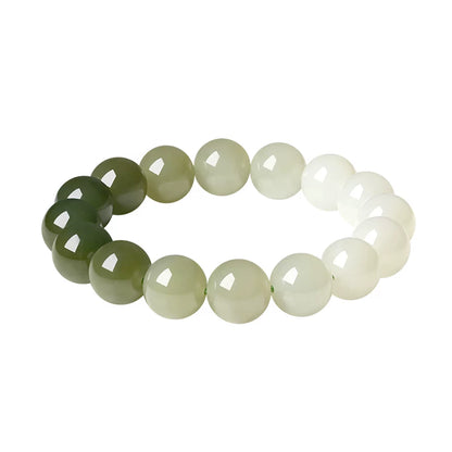 Natural Hetian Jade Couple Bracelet, Gradient Breeze Bangle with Certificate, Birthday & Holiday Gift for Boyfriend