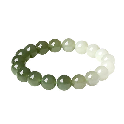 Natural Hetian Jade Couple Bracelet, Gradient Breeze Bangle with Certificate, Birthday & Holiday Gift for Boyfriend