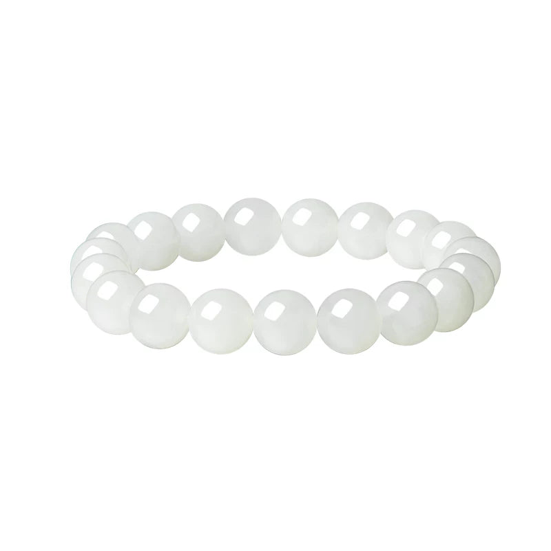 Natural Moonlight Hetian Jade Bracelet, Versatile Couple Jewelry with Certificate, Birthday & Holiday Gift for Lovers
