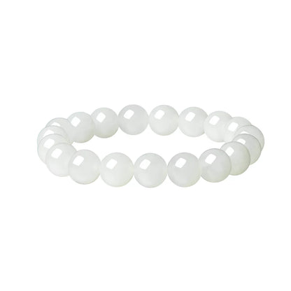 Natural Moonlight Hetian Jade Bracelet, Versatile Couple Jewelry with Certificate, Birthday & Holiday Gift for Lovers