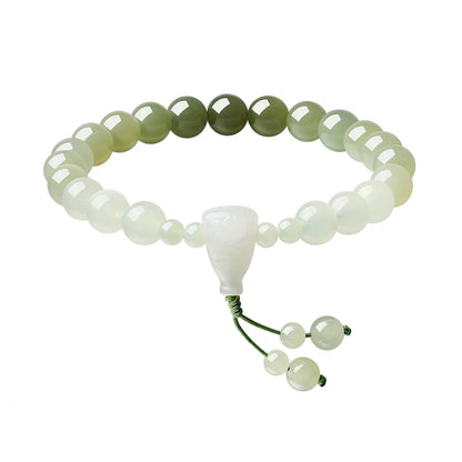 Natural Hetian Jade Lotus Bracelet, Gradient Color Jade Bangle, Collectible with Certificate, Exquisite Holiday Gift Jewelry