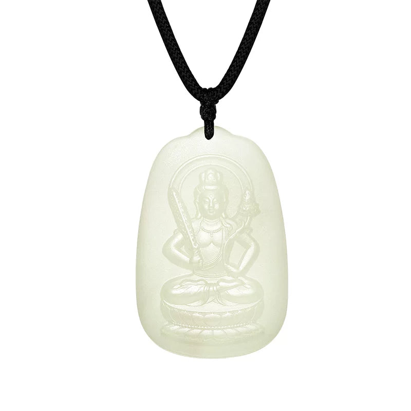 Natural Hetian Jade Patron Saint Pendant, Eight Guardian Deities & Guanyin Jade Pendant, Unisex Protective Jade Charm, Authentic with Appraisal Certificate, Collectible Traditional Jewelry